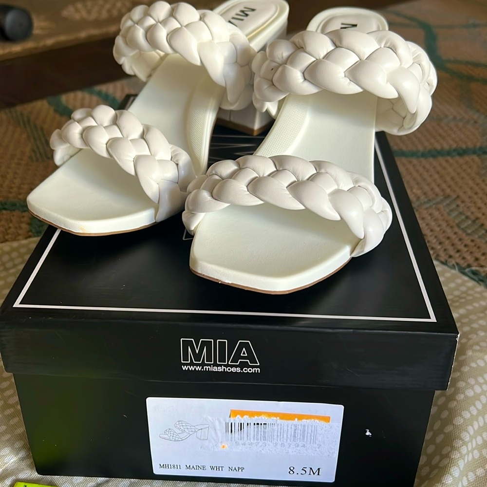 MIA New in Box heeled braided sandals